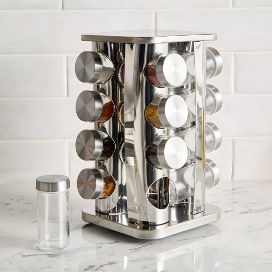 Stainless Steel Spice Jar Set - 16 Pcs